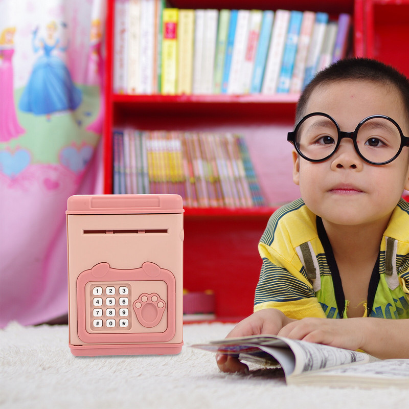 Elektriskā cūciņa banka fotoattēlu rekvizītu ietaupījumu kastīte galddatora monētu konteiners maziem bērniem rotaļlietas zēni pārnēsājamas plastmasas meitenes