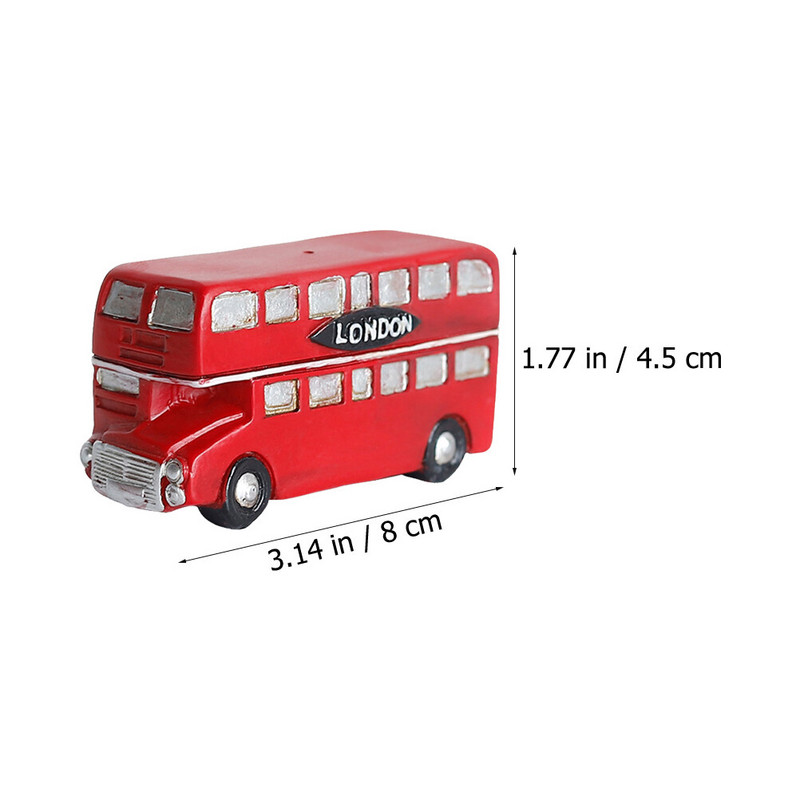 2 db Busz postaláda Forma Dekor Retro Modell Gyerek Brit stílusú Gyanta Dísz Posta Iroda Otthoni Dekoráció
