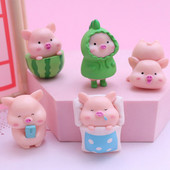 1 Pc Cute Pig Micro Ainavas Jauna Moderna Sveķu statuja Miniatūra Figūriņa Leļļu namiņš DIY Amatniecība Bonsai Rotājumi Mājas Noformējums