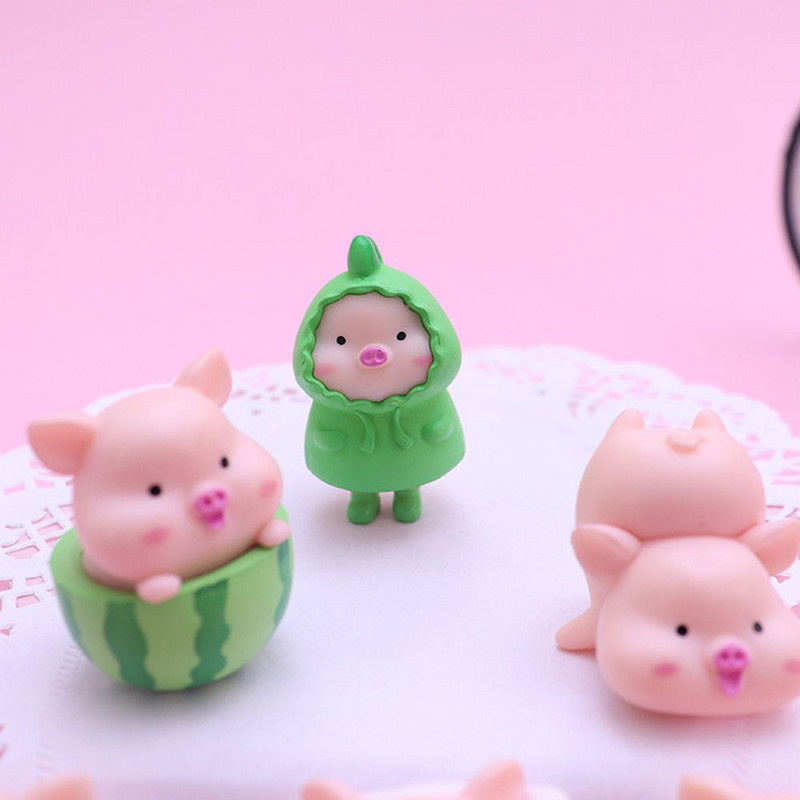 1 Pc Cute Pig Micro Ainavas Jauna Moderna Sveķu statuja Miniatūra Figūriņa Leļļu namiņš DIY Amatniecība Bonsai Rotājumi Mājas Noformējums