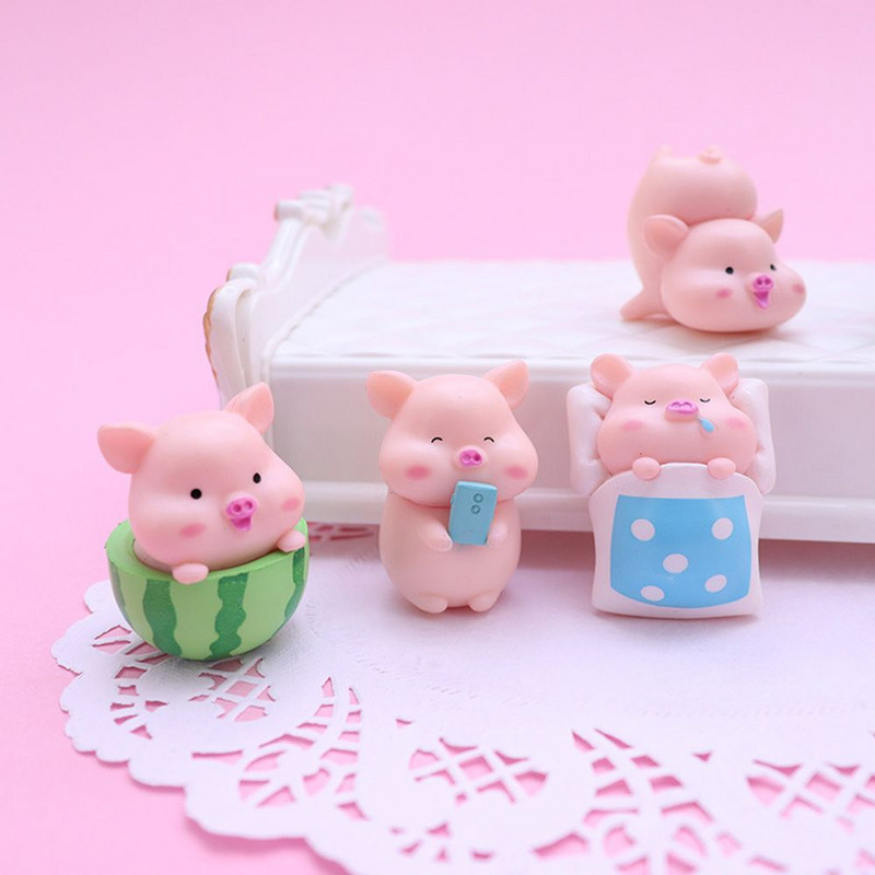 1 Pc Cute Pig Micro Ainavas Jauna Moderna Sveķu statuja Miniatūra Figūriņa Leļļu namiņš DIY Amatniecība Bonsai Rotājumi Mājas Noformējums
