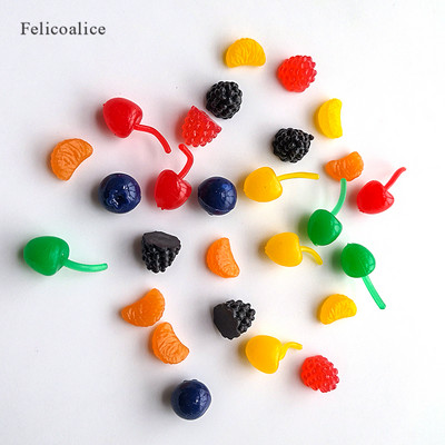 20 de bucăți 3D simulare fructe cireșe false/afine/căpșuni rășină miniatura artă Cabochon bricolaj meșteșug decorativ Scrapbooking