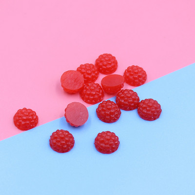 20 gab 3D simulācijas augļu viltus ķiršu/melleņu/zemeņu sveķu miniatūras mākslas Cabochon DIY Dekoratīvās amatniecības scrapbooking