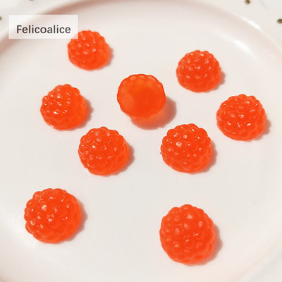 20 gab 3D simulācijas augļu viltus ķiršu/melleņu/zemeņu sveķu miniatūras mākslas Cabochon DIY Dekoratīvās amatniecības scrapbooking