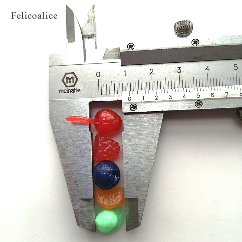 20 gab 3D simulācijas augļu viltus ķiršu/melleņu/zemeņu sveķu miniatūras mākslas Cabochon DIY Dekoratīvās amatniecības scrapbooking