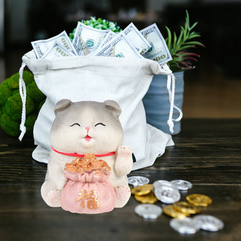 Касичка Аксесоари за дома Контейнер за монети във формата на котка Декор за кола Керамика Спестяване на работния плот Изящно гърне Винил Очарователно дете