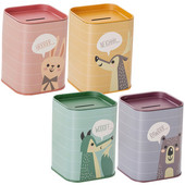 Skārda cūciņa banka bērniem monētu konteiners, dekoratīvs dāvanu turētājs naudas taupīšanas burkas zēns