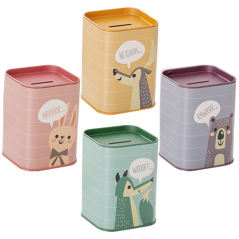 Skārda cūciņa banka bērniem monētu konteiners, dekoratīvs dāvanu turētājs naudas taupīšanas burkas zēns