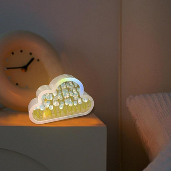Cloud Tulip Mirror Night Light DIY Cloud Tulip Lamp DIY Lamp Decors Living Room Desktop Desktop Διακοσμητικά Φωτιστικό κομοδίνου Για