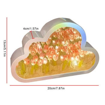 Cloud Tulip Mirror Night Light DIY Cloud Tulip Lamp DIY Lamp Decors Living Room Desktop Desktop Διακοσμητικά Φωτιστικό κομοδίνου Για