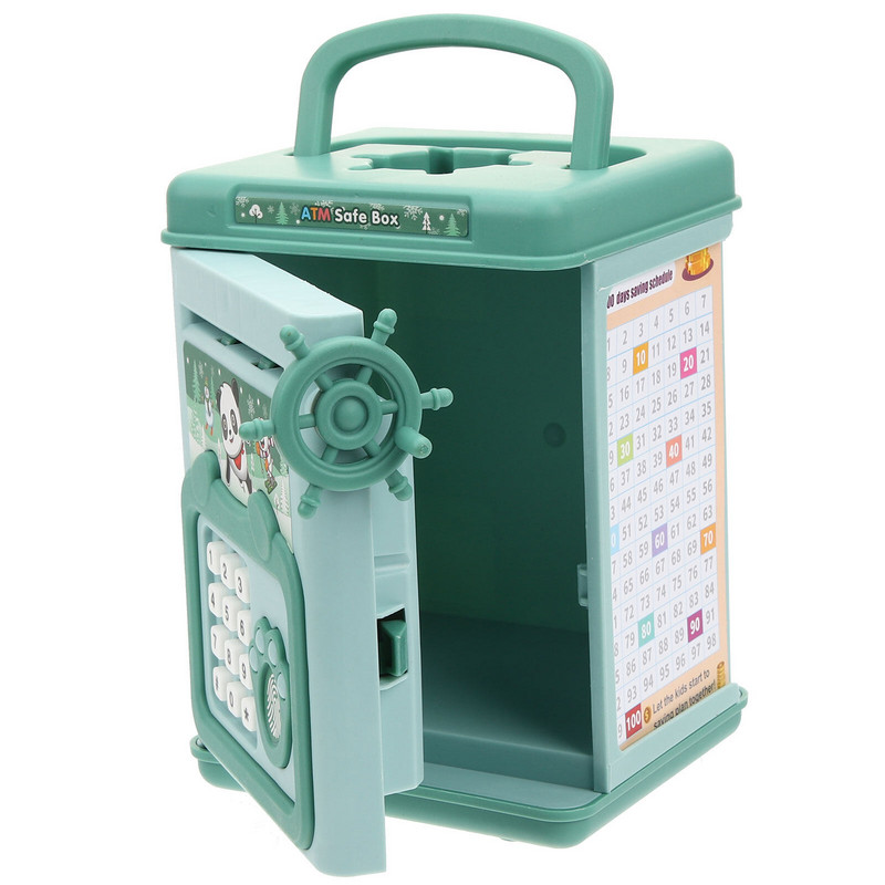 Elektriskā cūciņa banka Desktop Rotaļlietas Parole Monētu var elektroniski Saving Pot Digital Jar Box