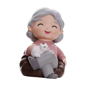 Статуя на баба и дядо Миниатюрна фигурка от смола Двойка Орнамент Декорация на торта Кукла за декорация на рафта на шкафа Аксесоари