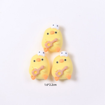 10 τεμ/παρτίδα Cute Mini Yellow Chick Flatback Resin Cabochon Scrapbooking Crafts Fit Phone Case Διακόσμηση Αξεσουάρ DIY φιόγκοι μαλλιών