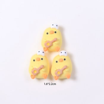 10 τεμ/παρτίδα Cute Mini Yellow Chick Flatback Resin Cabochon Scrapbooking Crafts Fit Phone Case Διακόσμηση Αξεσουάρ DIY φιόγκοι μαλλιών