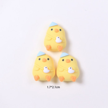 10 τεμ/παρτίδα Cute Mini Yellow Chick Flatback Resin Cabochon Scrapbooking Crafts Fit Phone Case Διακόσμηση Αξεσουάρ DIY φιόγκοι μαλλιών