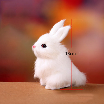 Velykų triušio puošmena Namų zuikiui Realistiškos pliušinės gyvulių figūrėlės, tikroviškos miniatiūrinės modelio gimtadienio dekoro dovanos