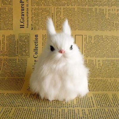 Velykų triušio puošmena Namų zuikiui Realistiškos pliušinės gyvulių figūrėlės, tikroviškos miniatiūrinės modelio gimtadienio dekoro dovanos