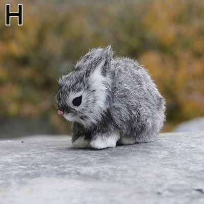 Velykų triušio puošmena Namų zuikiui Realistiškos pliušinės gyvulių figūrėlės, tikroviškos miniatiūrinės modelio gimtadienio dekoro dovanos