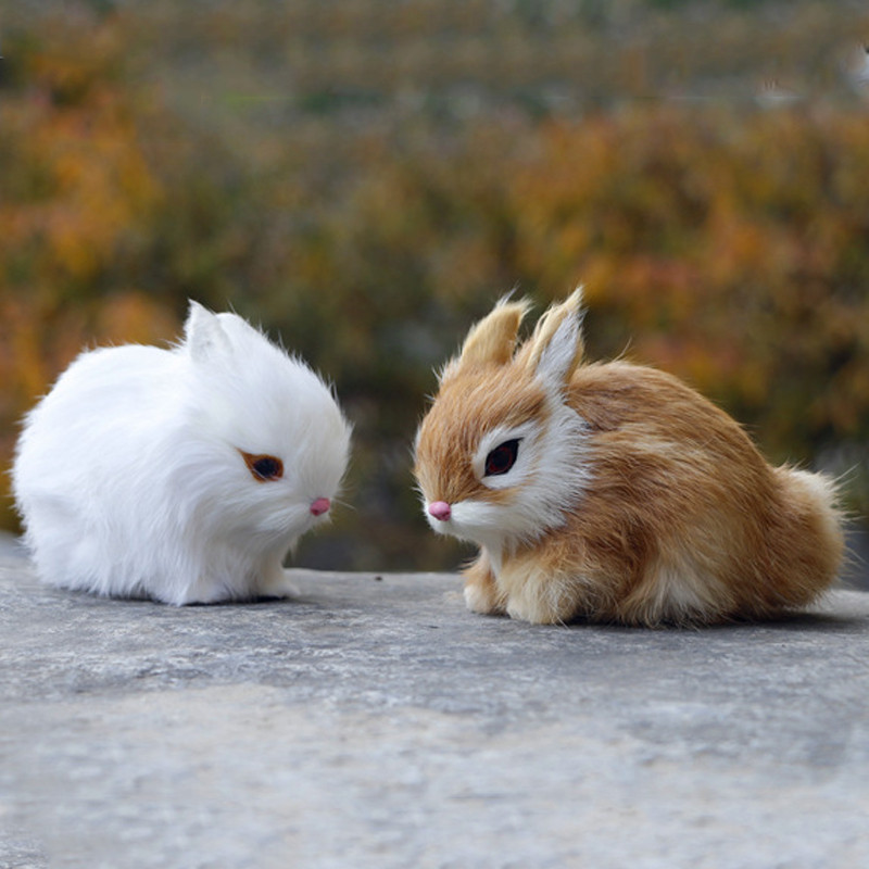 Velykų triušio puošmena Namų zuikiui Realistiškos pliušinės gyvulių figūrėlės, tikroviškos miniatiūrinės modelio gimtadienio dekoro dovanos