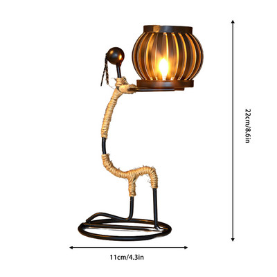Āfrikas sieviešu svečturis Dekoratīvs vintage svečturis Metāla svečturi Statīvs Dekoratīvs galda vidusdaļa guļamistabai