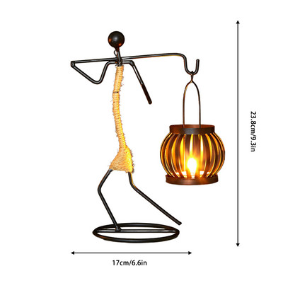 Āfrikas sieviešu svečturis Dekoratīvs vintage svečturis Metāla svečturi Statīvs Dekoratīvs galda vidusdaļa guļamistabai