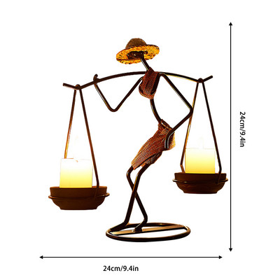 Āfrikas sieviešu svečturis Dekoratīvs vintage svečturis Metāla svečturi Statīvs Dekoratīvs galda vidusdaļa guļamistabai