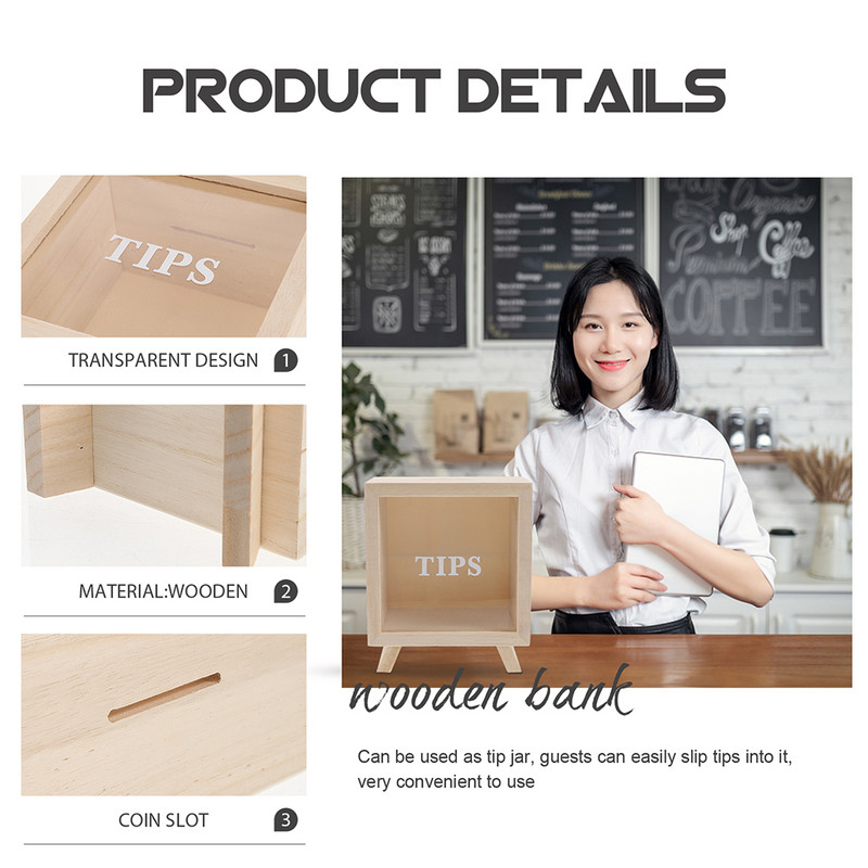 Cūciņa banka nesalaužama koka nauda radošs koka automašīnas monētu konteiners, caurspīdīgs, mīļš pārnēsājamas taupīšanas kastes dekors