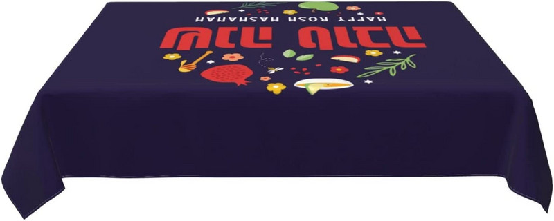 Shana Tova taisnstūra galdauts svētku ballīšu rotājumi Rosh Hashanah ūdensizturīgs galdauts virtuves pusdienu galda dekors