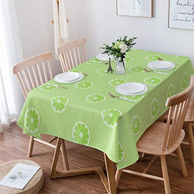 Vodootporni stolnjak s pravokutnim pravokutnim proljetnim zelenim limunom Dekoracija blagdanske zabave Stolnjak u stilu jednostavnog voća za uređenje blagovaonice