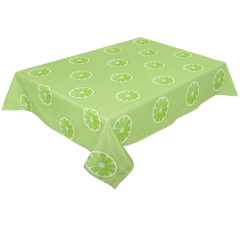 Vodootporni stolnjak s pravokutnim pravokutnim proljetnim zelenim limunom Dekoracija blagdanske zabave Stolnjak u stilu jednostavnog voća za uređenje blagovaonice