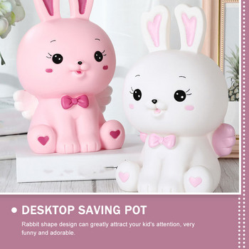 Rabbit Piggy Bank Shape Money Box Αξιολάτρευτο υπέροχο βάζο νομισμάτων κινούμενα σχέδια που εξοικονομούν μικρά πλαστικά δοχεία