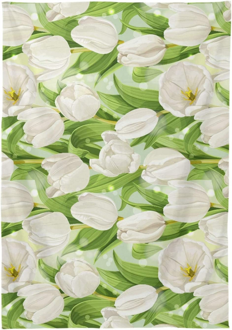 Romantiline valge tulbiõie ristkülik laudlina köögis söögilaua sisekujundus Korduvkasutatavad veekindlad lauakatted pulmakaunistused