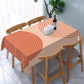 Mūsdienu Boho terakotas krāsas varavīksnes galdauti svētku ballīšu noformējums Taisnstūra ūdensnecaurlaidīgs galdauts ēdamistabas dekorēšanai