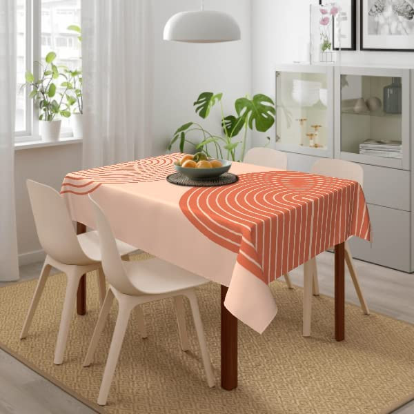 Mūsdienu Boho terakotas krāsas varavīksnes galdauti svētku ballīšu noformējums Taisnstūra ūdensnecaurlaidīgs galdauts ēdamistabas dekorēšanai