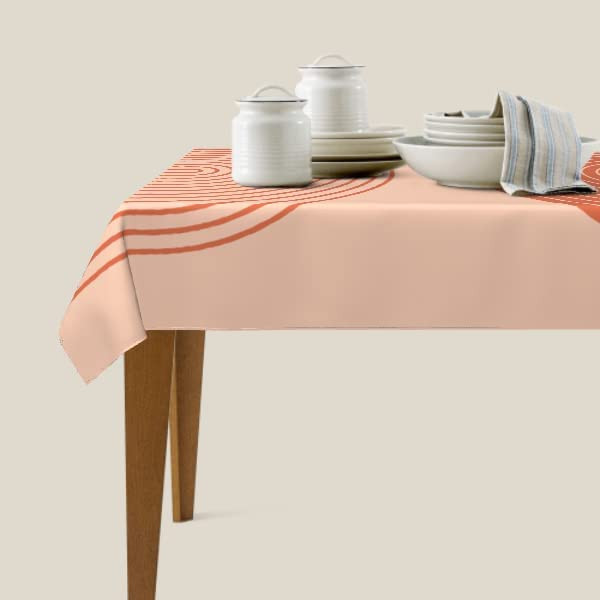 Mūsdienu Boho terakotas krāsas varavīksnes galdauti svētku ballīšu noformējums Taisnstūra ūdensnecaurlaidīgs galdauts ēdamistabas dekorēšanai