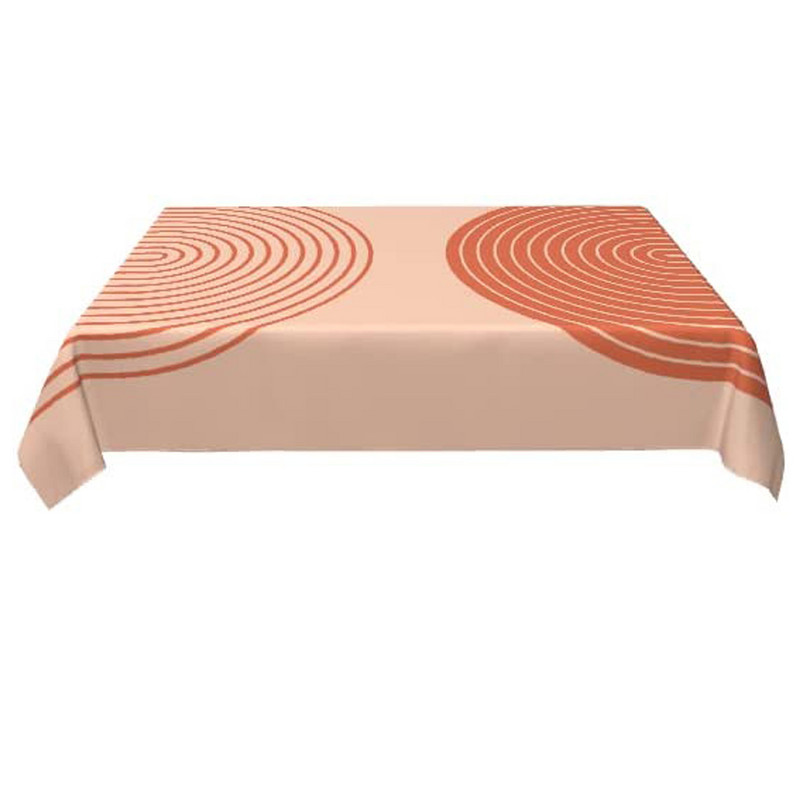 Mūsdienu Boho terakotas krāsas varavīksnes galdauti svētku ballīšu noformējums Taisnstūra ūdensnecaurlaidīgs galdauts ēdamistabas dekorēšanai