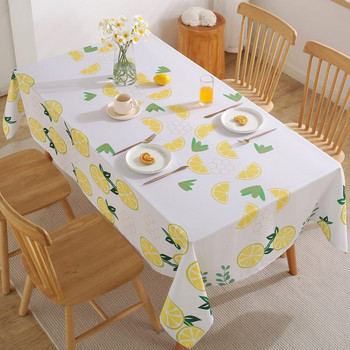 Летни покривки с правоъгълник с лимонови плодове Декорации за празнични партита Водоустойчива покривка от плат за декорация на кухненска маса за хранене