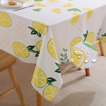 Летни покривки с правоъгълник с лимонови плодове Декорации за празнични партита Водоустойчива покривка от плат за декорация на кухненска маса за хранене