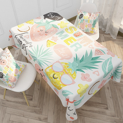 Vasaras augļu sērijas Taisnstūra galdauts svētku ballīšu rotājumi Ūdensizturīgs atkārtoti lietojams galdauts virtuves pusdienu galda dekorēšanai