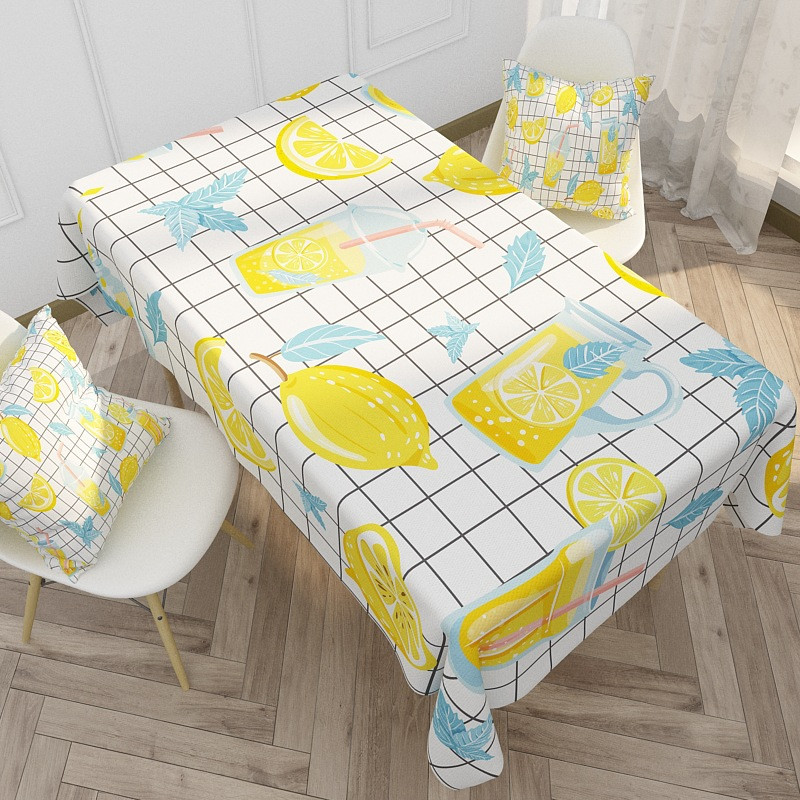 Vasaras augļu sērijas Taisnstūra galdauts svētku ballīšu rotājumi Ūdensizturīgs atkārtoti lietojams galdauts virtuves pusdienu galda dekorēšanai