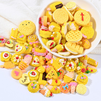 10 komada Smole Privjesci Kuglice Dodaci Kawaii Cabochon DIY Torta Biskvit Simulacija Sladoleda Hrana Voće Telefon Naljepnica Pomiješane boje