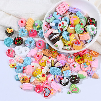 10 komada Smole Privjesci Kuglice Dodaci Kawaii Cabochon DIY Torta Biskvit Simulacija Sladoleda Hrana Voće Telefon Naljepnica Pomiješane boje