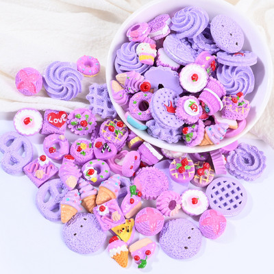 10 komada Smole Privjesci Kuglice Dodaci Kawaii Cabochon DIY Torta Biskvit Simulacija Sladoleda Hrana Voće Telefon Naljepnica Pomiješane boje