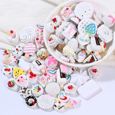 10 komada Smole Privjesci Kuglice Dodaci Kawaii Cabochon DIY Torta Biskvit Simulacija Sladoleda Hrana Voće Telefon Naljepnica Pomiješane boje