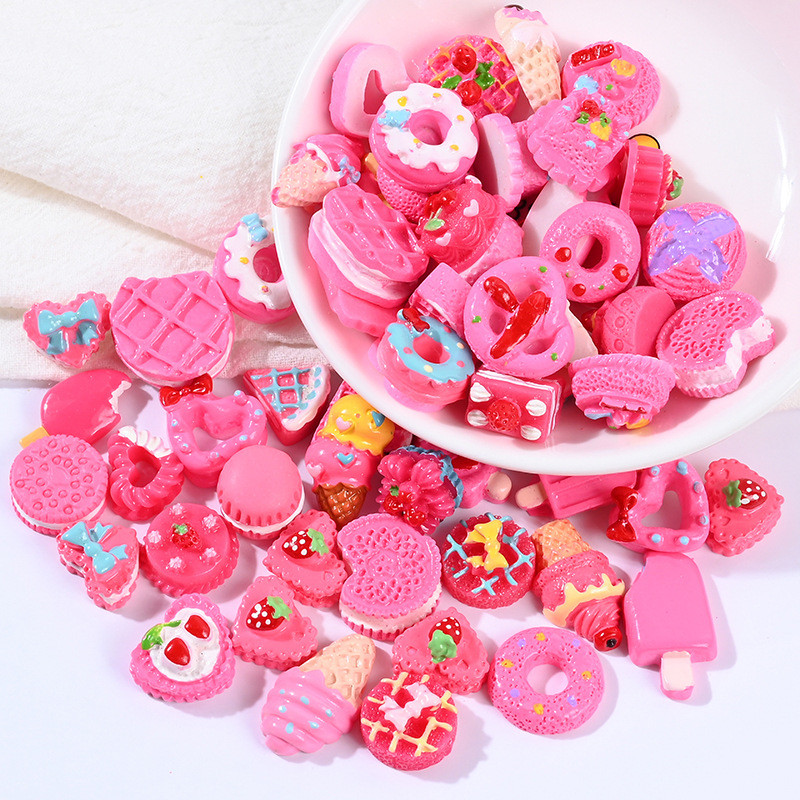 10 komada Smole Privjesci Kuglice Dodaci Kawaii Cabochon DIY Torta Biskvit Simulacija Sladoleda Hrana Voće Telefon Naljepnica Pomiješane boje