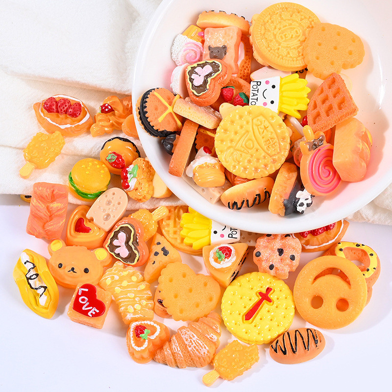 10 komada Smole Privjesci Kuglice Dodaci Kawaii Cabochon DIY Torta Biskvit Simulacija Sladoleda Hrana Voće Telefon Naljepnica Pomiješane boje