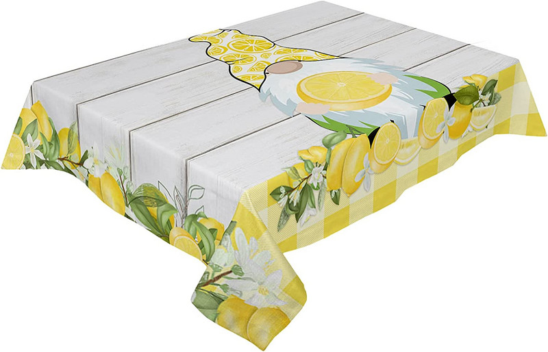 Ljeto Gnome Pravokutni stolnjak od limunskog drva Dekoracije za blagdanske zabave Vodootporni stolnjak od tkanine Dekor za blagovaonicu