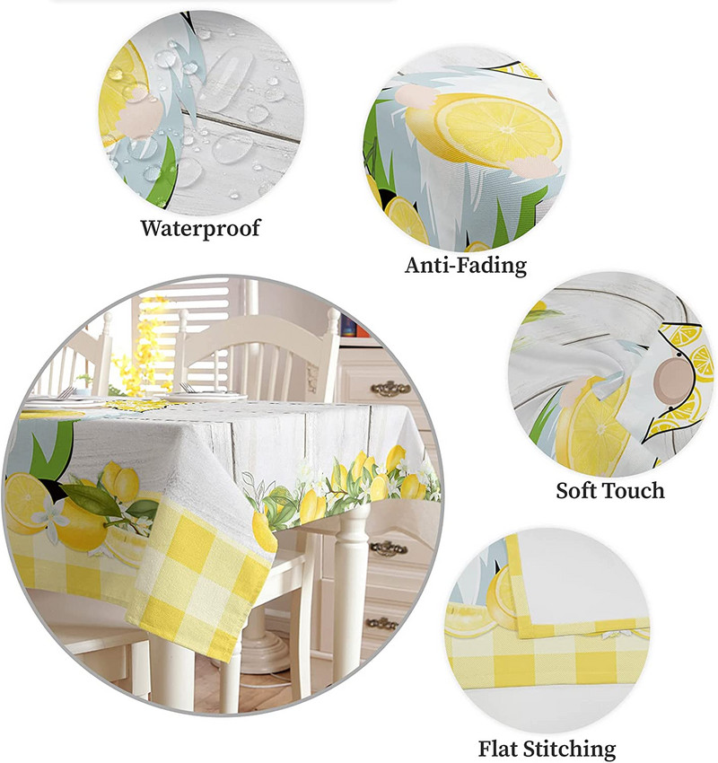 Ljeto Gnome Pravokutni stolnjak od limunskog drva Dekoracije za blagdanske zabave Vodootporni stolnjak od tkanine Dekor za blagovaonicu