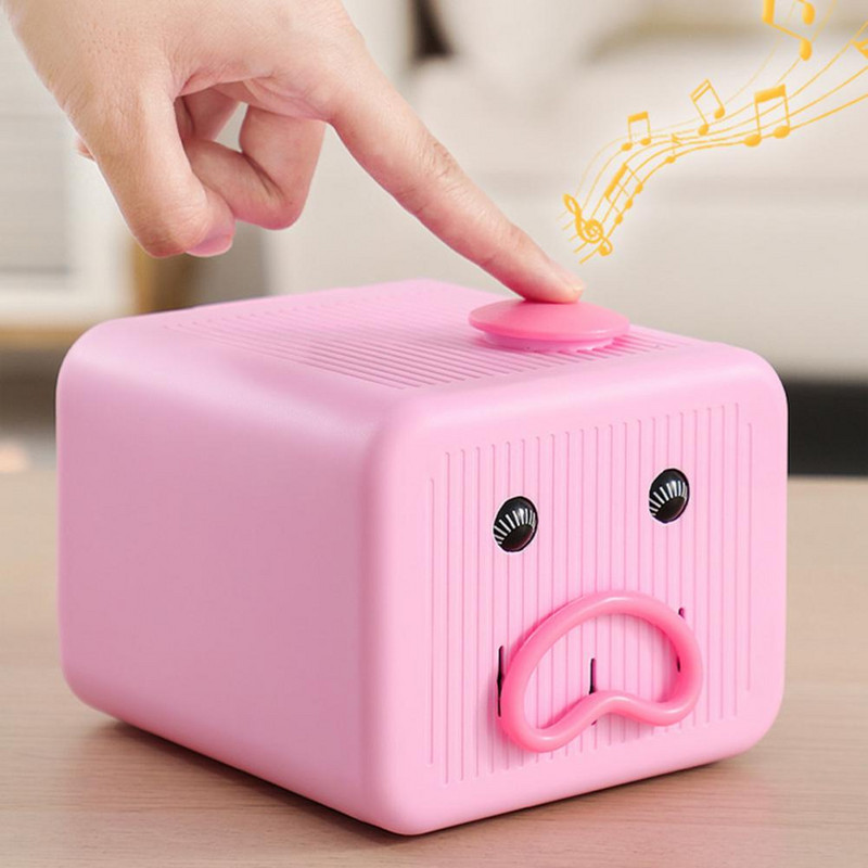 Elektromos malacpersely takarékdoboz gyerekeknek Ajándék aranyos emberi arc mozgó arckifejezés nagy kapacitású takaréktartó edény dísz műanyag rajzfilm