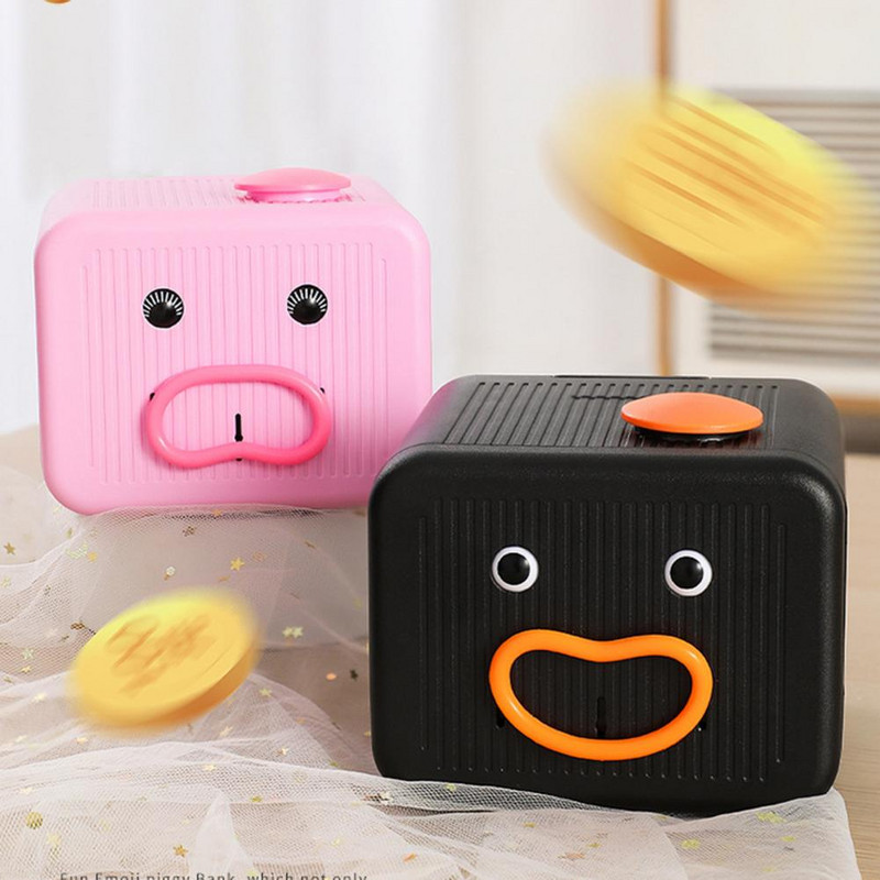 Elektromos malacpersely takarékdoboz gyerekeknek Ajándék aranyos emberi arc mozgó arckifejezés nagy kapacitású takaréktartó edény dísz műanyag rajzfilm